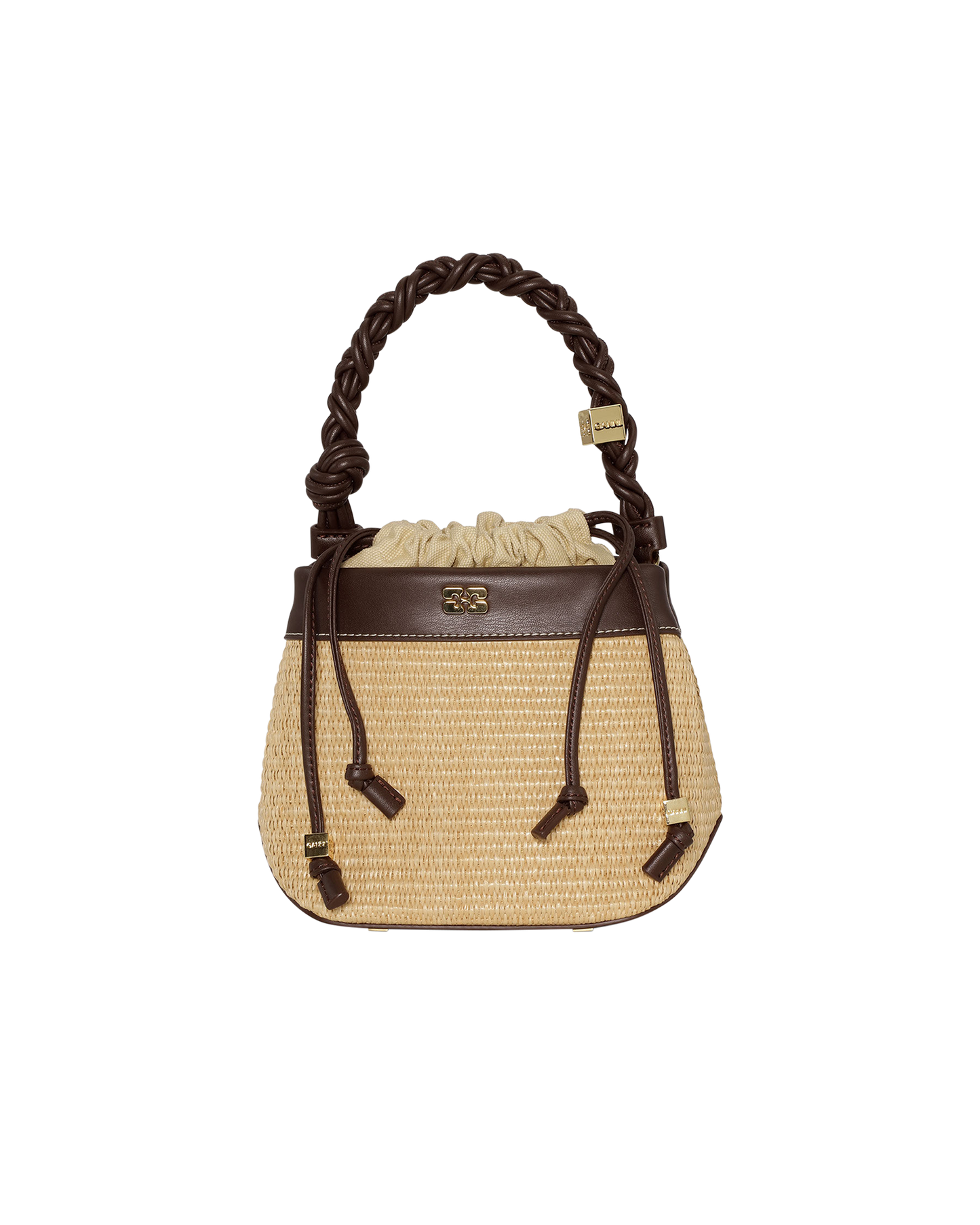 Ganni Bou Raffia Bucket Bag