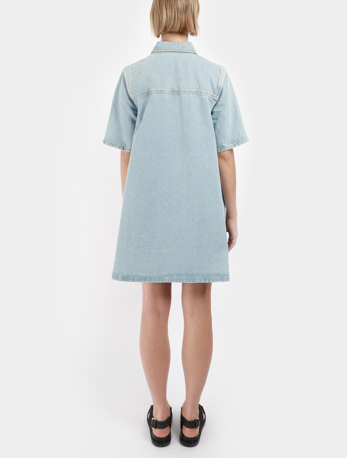 Cutline Denim Mini Dress