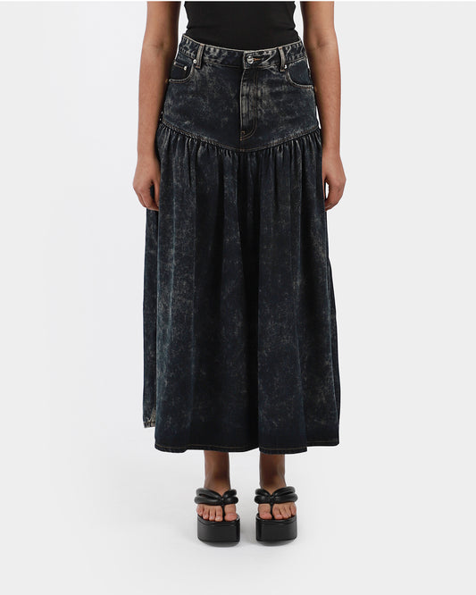 Denim Long Skirt
