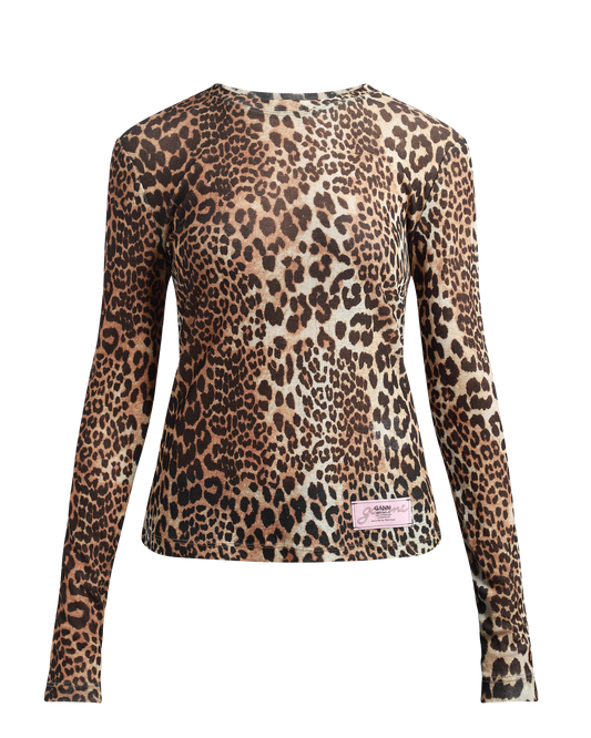 Leopard Mesh Top