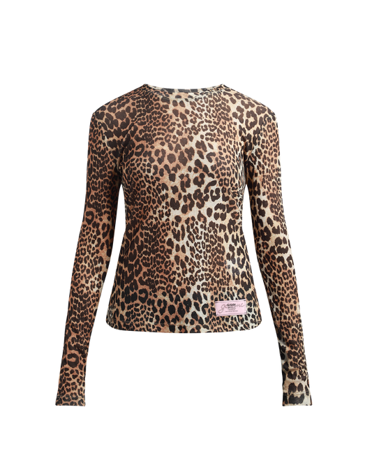 Leopard Mesh Top