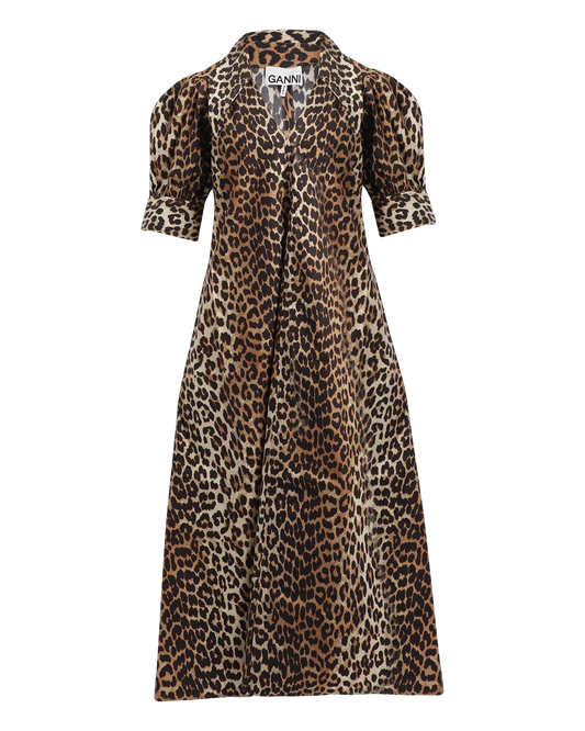 Leopard V-Neck Long Dress