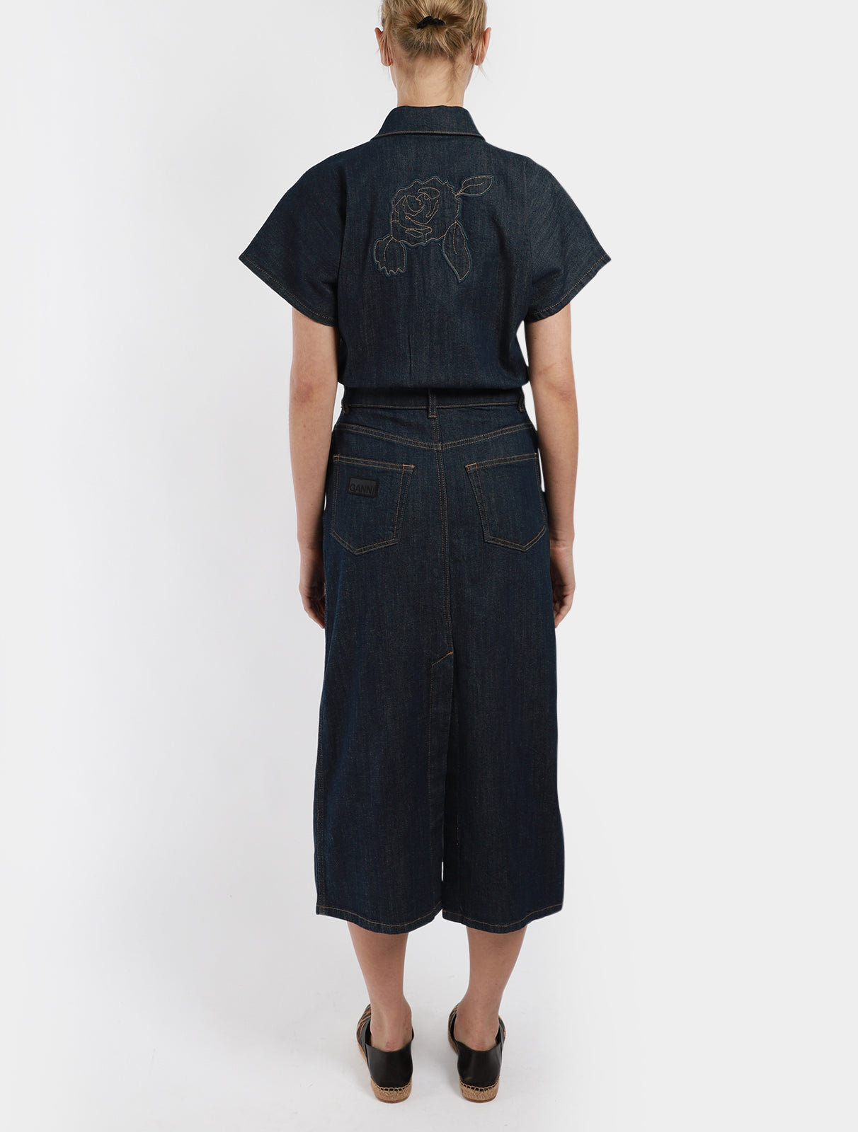 Rinse Stitch Denim Midi Dress