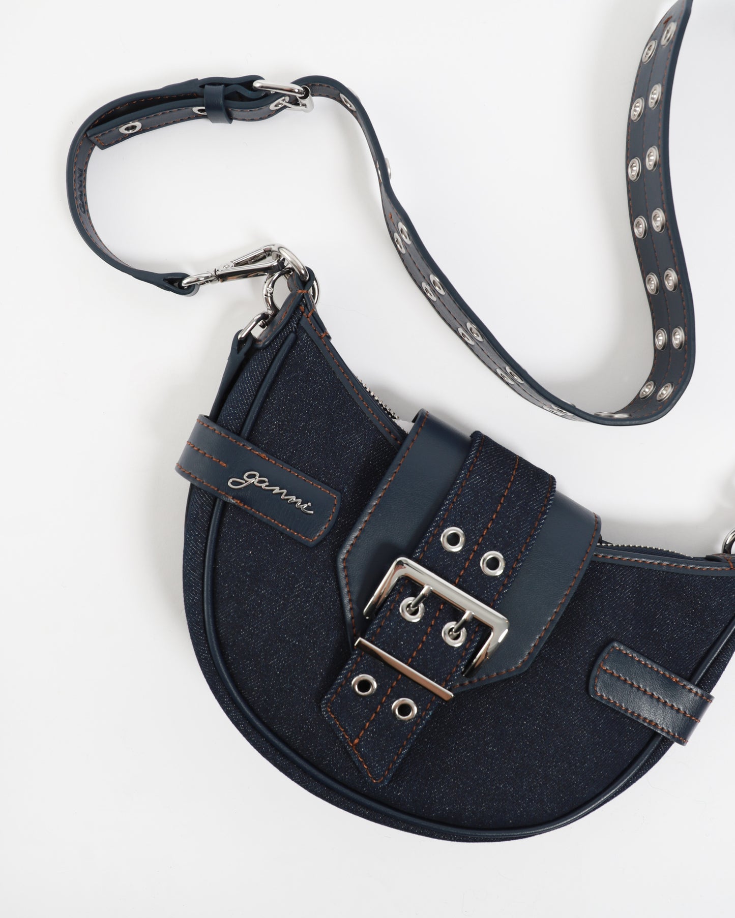 Small Denim Bucky Crossbody Bag