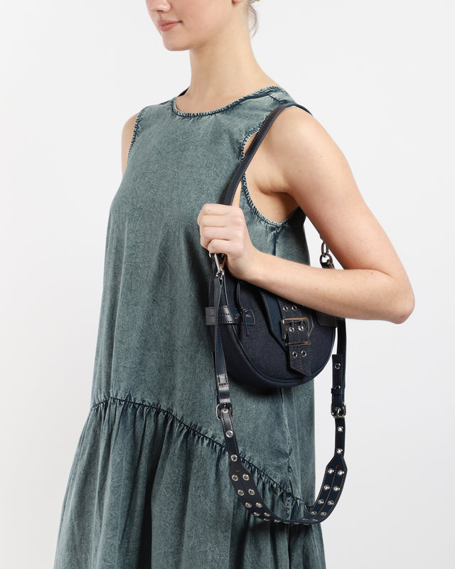 Small Denim Bucky Crossbody Bag