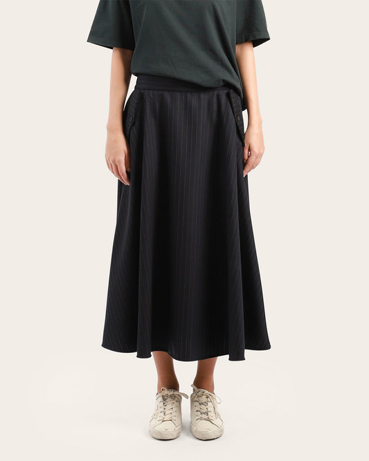 Circle Pinstripe Skirt