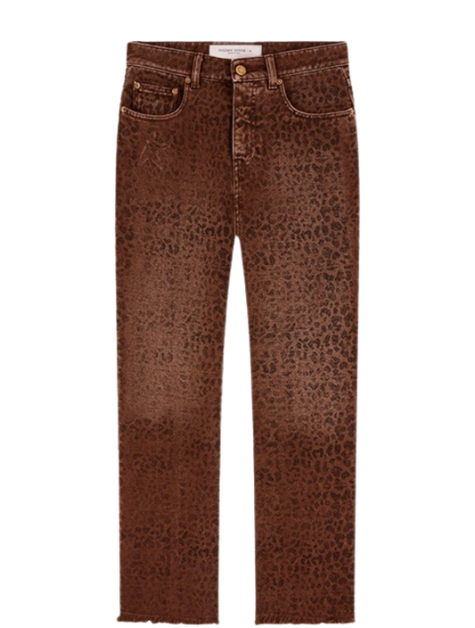 Leopard Deryn Cropped Flare Jeans