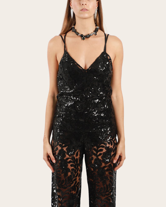 Pin Lace Paillettes Top