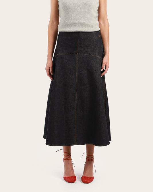Triangle de-Nimes denim skirt