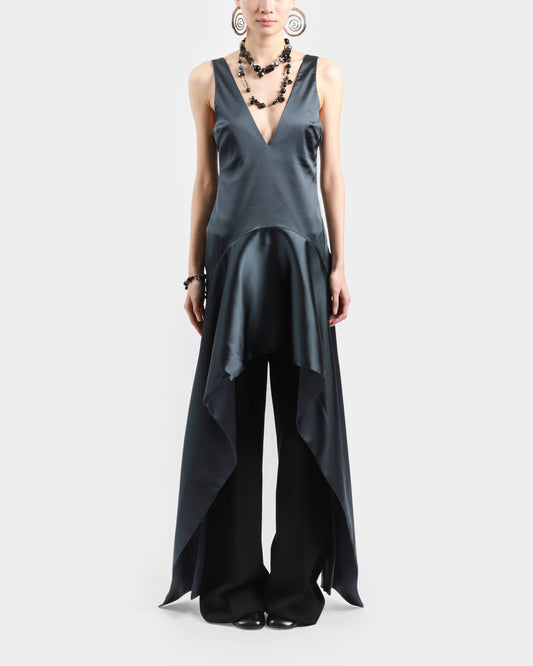 Draped Hem Mini Dress