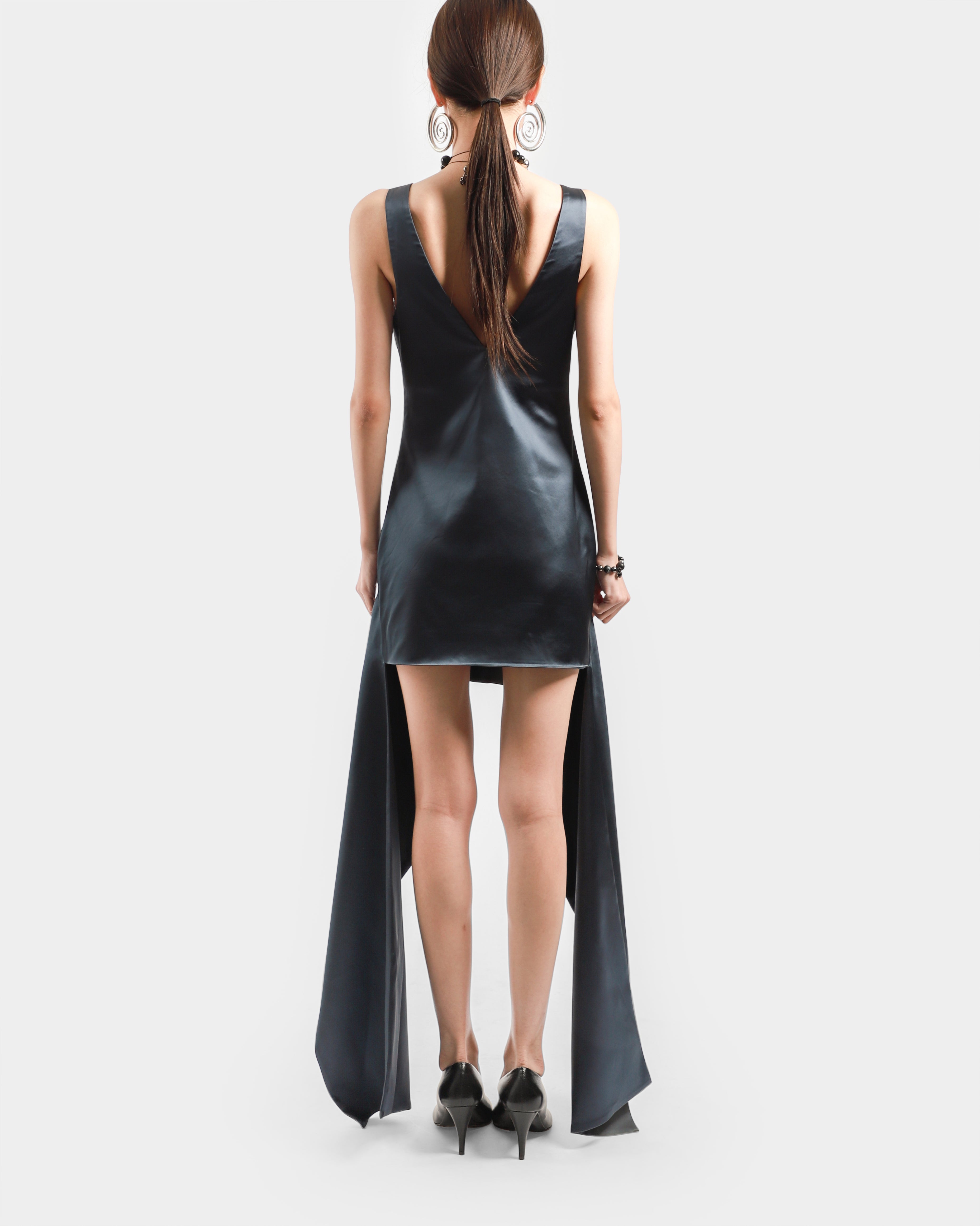 JW Anderson V-Neck Draped Hem Mini Dress Steel Blue Online