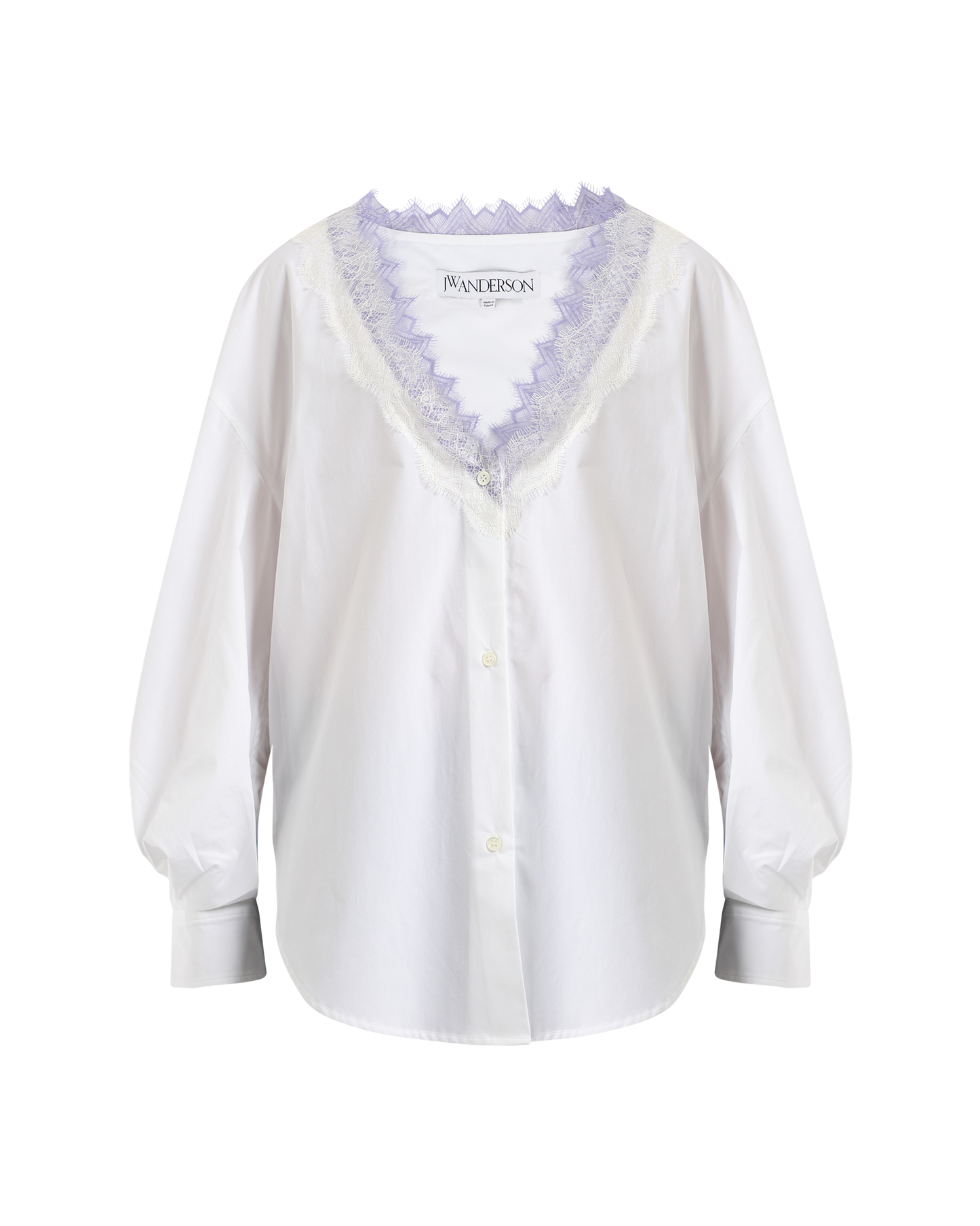 Lace Trim V Neck Shirt