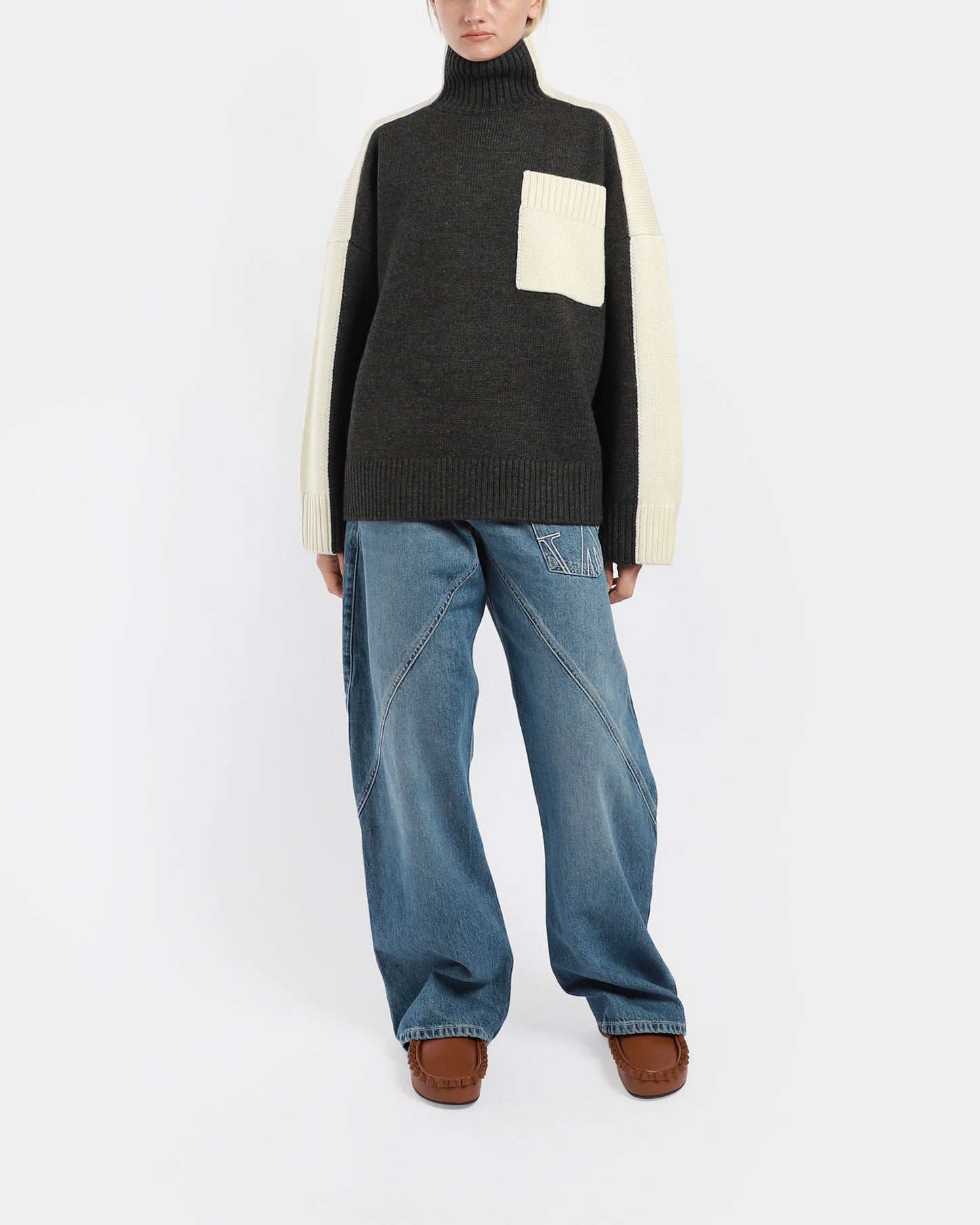 Two Tone Patch Pocket Jumper