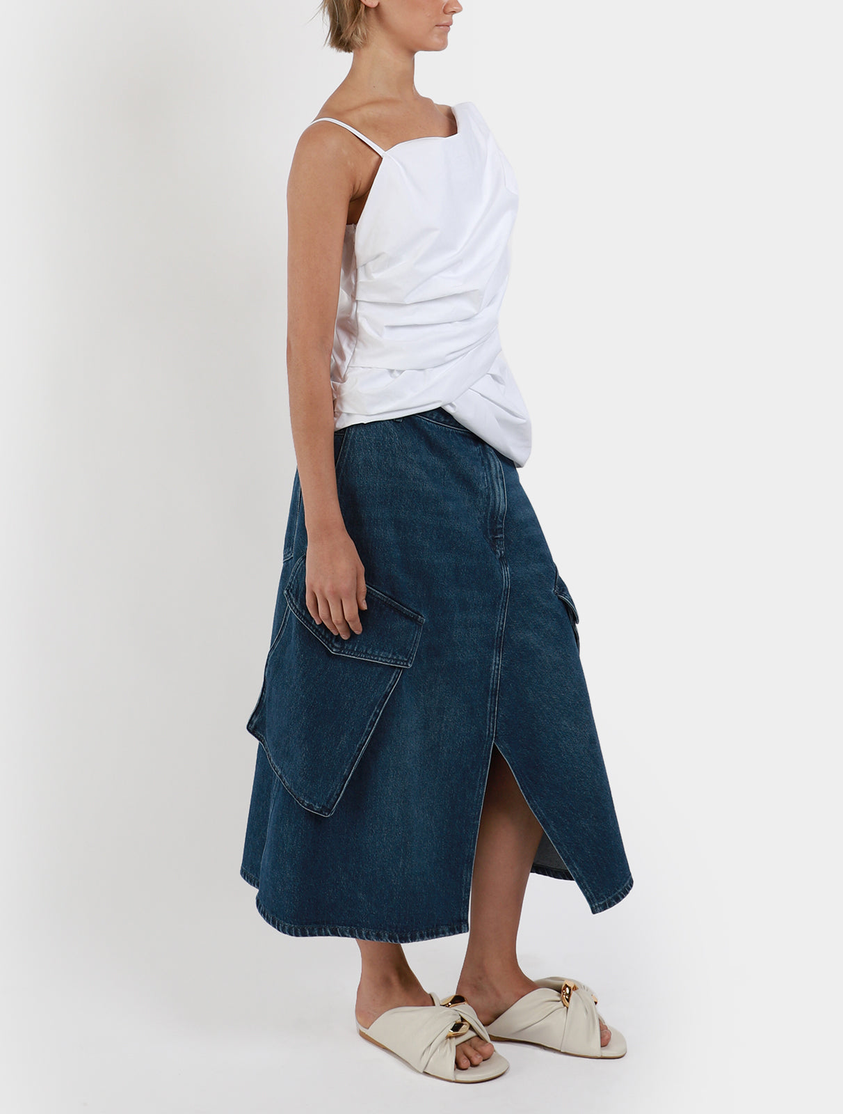 Cargo Pocket Midi Skirt