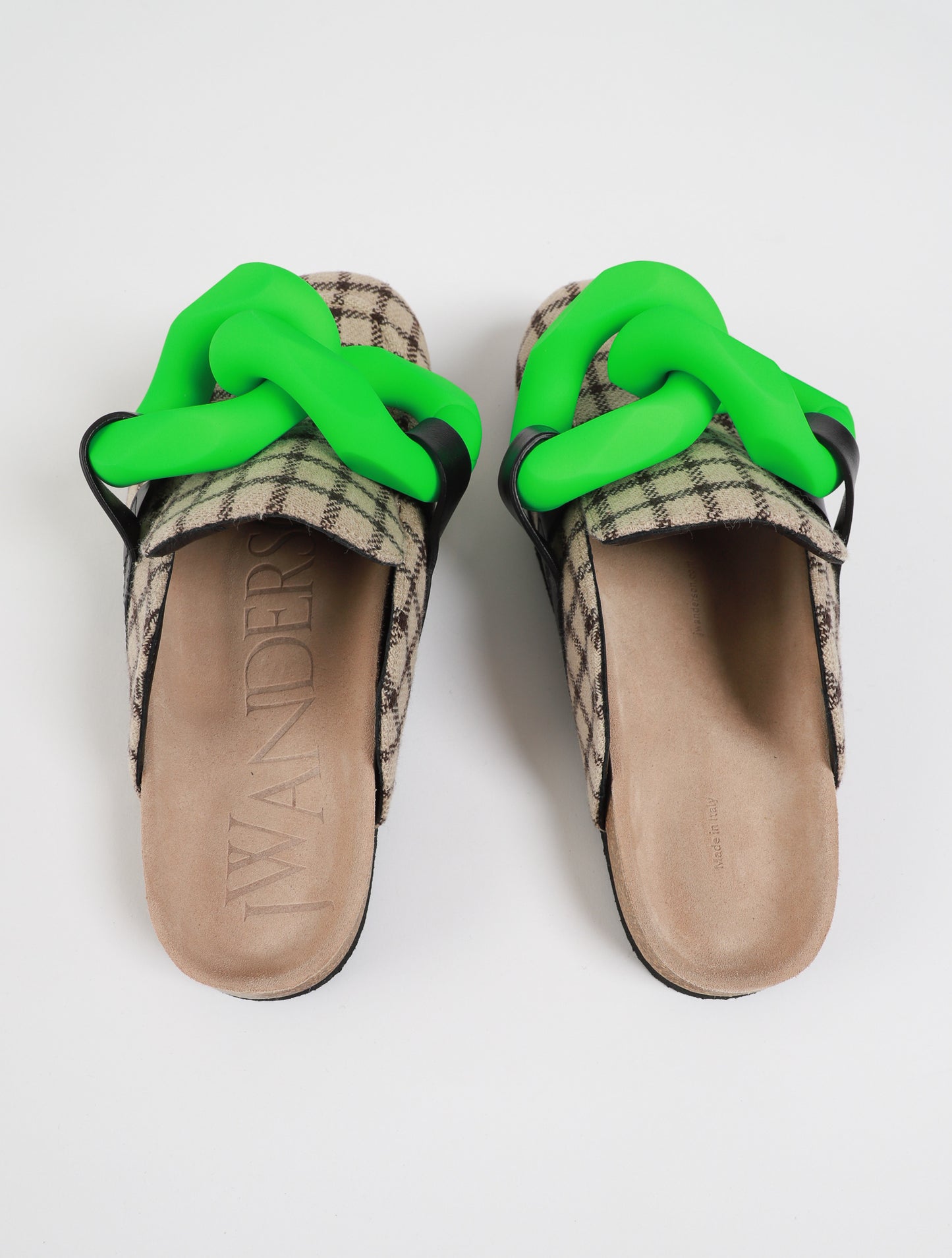 Chain Loafer Felt Mules