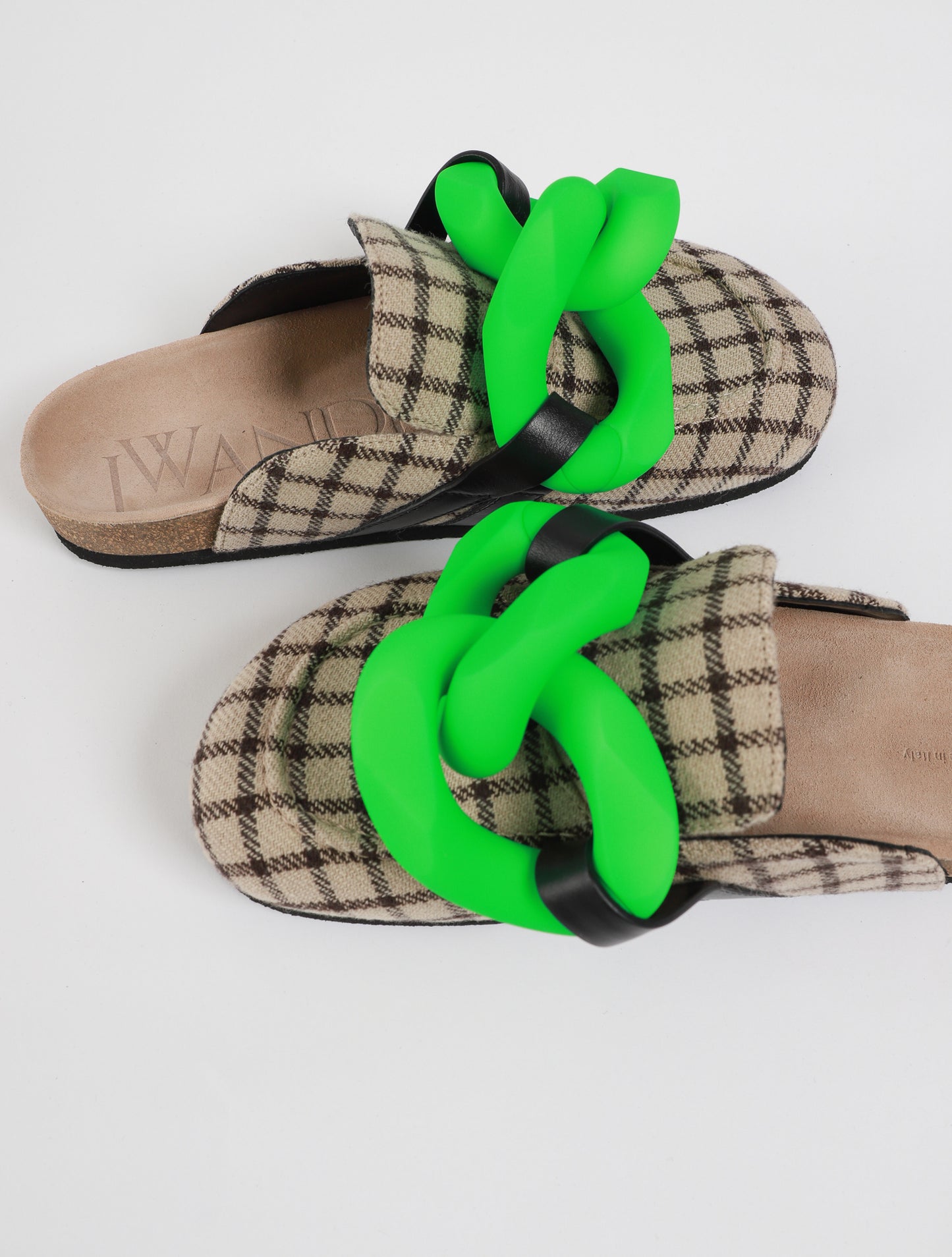 Chain Loafer Felt Mules