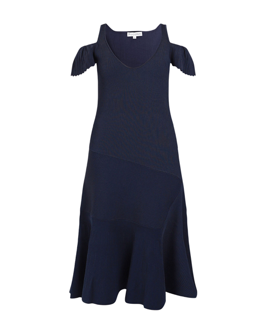 jw-anderson-cold-shoulder-ruffle-dress-dark-navy