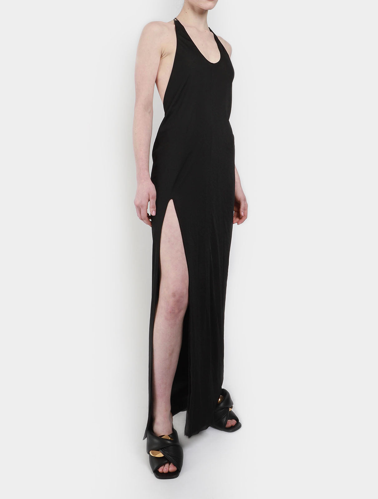 Halterneck Slit Dress