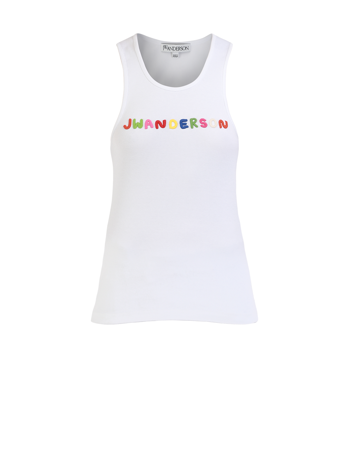 JW ANDERSON Ribbed printed stretch-cotton tank
