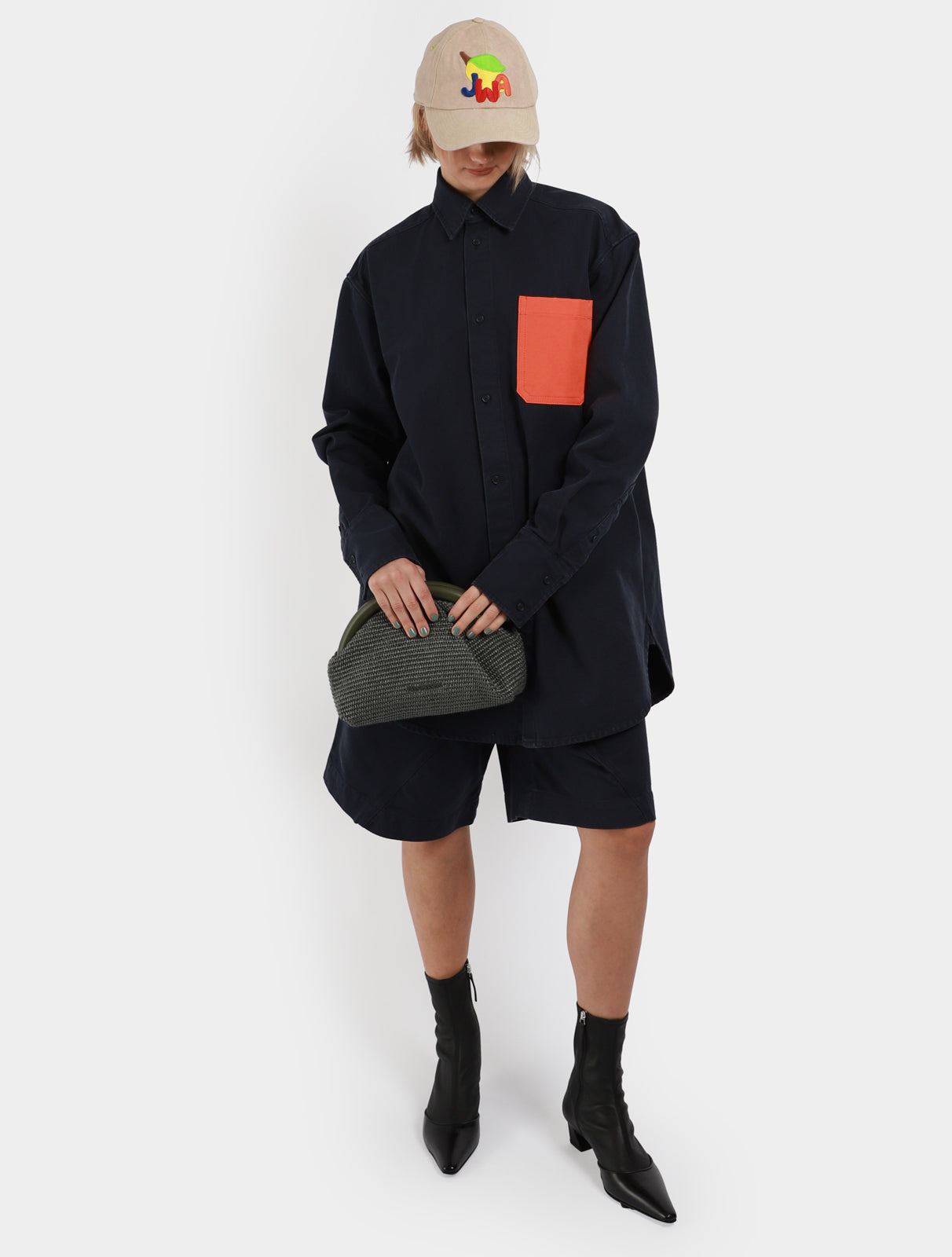 Oversized Contrast Pocket Shirt