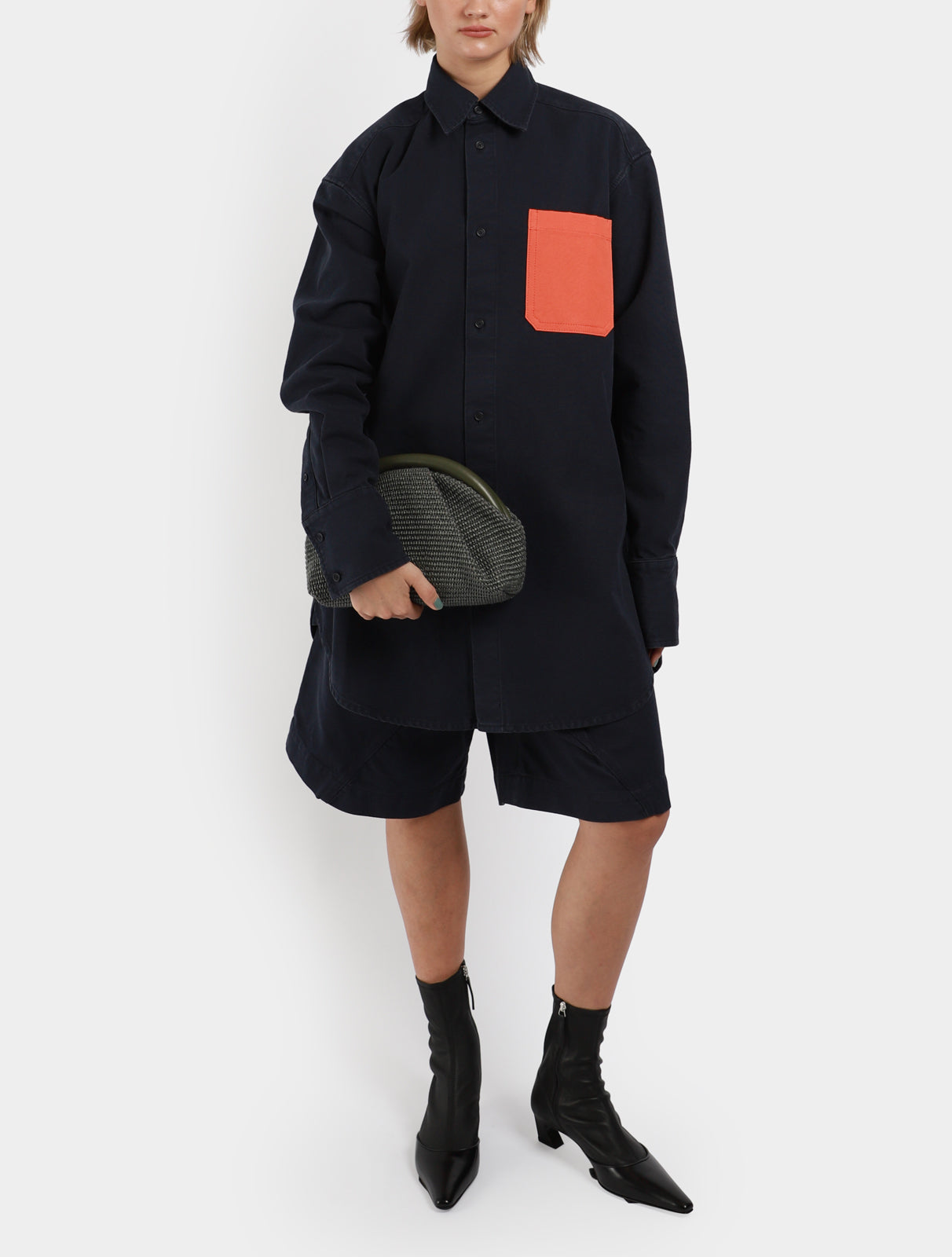 Oversized Contrast Pocket Shirt