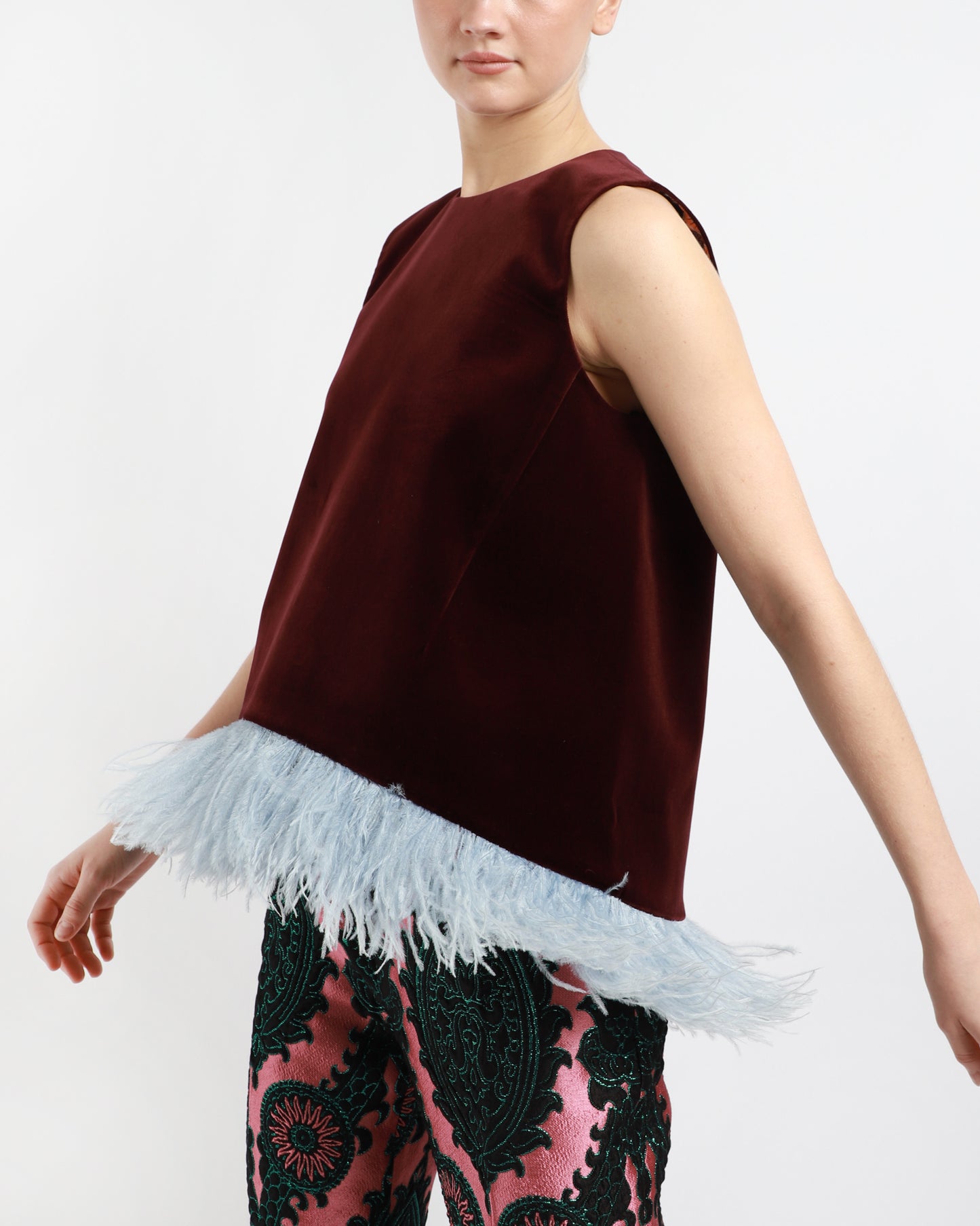 La Scala Top With Feathers