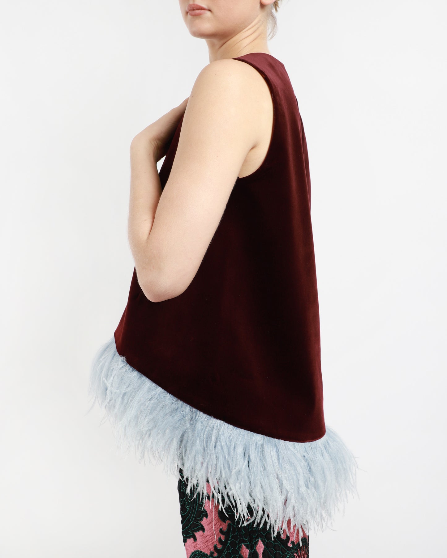 La Scala Top With Feathers