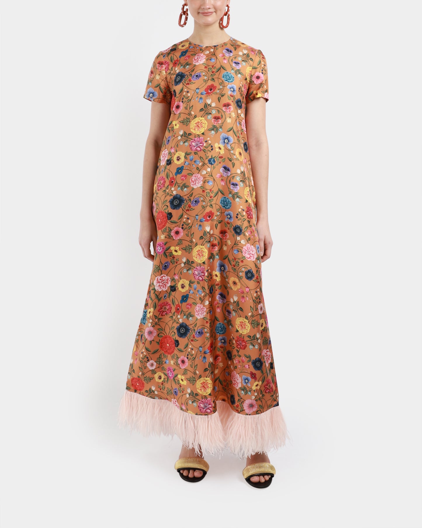 Swing Dress With Feathers