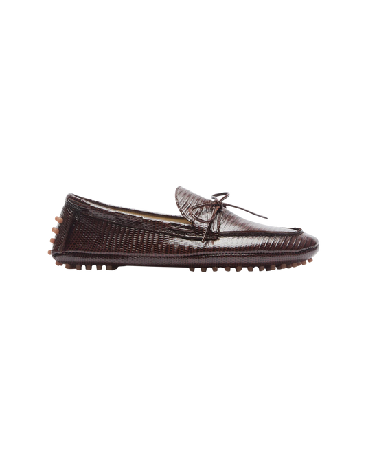 Snake Embossed Driver Moccasins