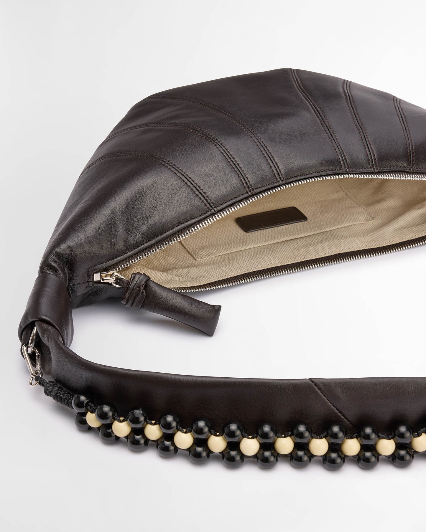 Medium Pearls Soft Nappa Croissant Bag