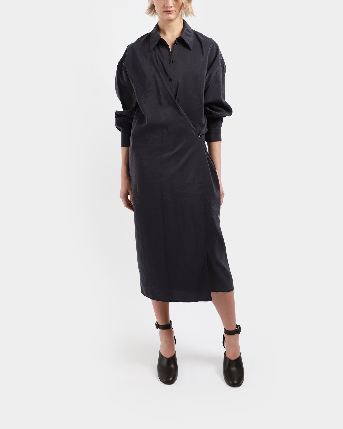 Straight Collar Twisted Dress