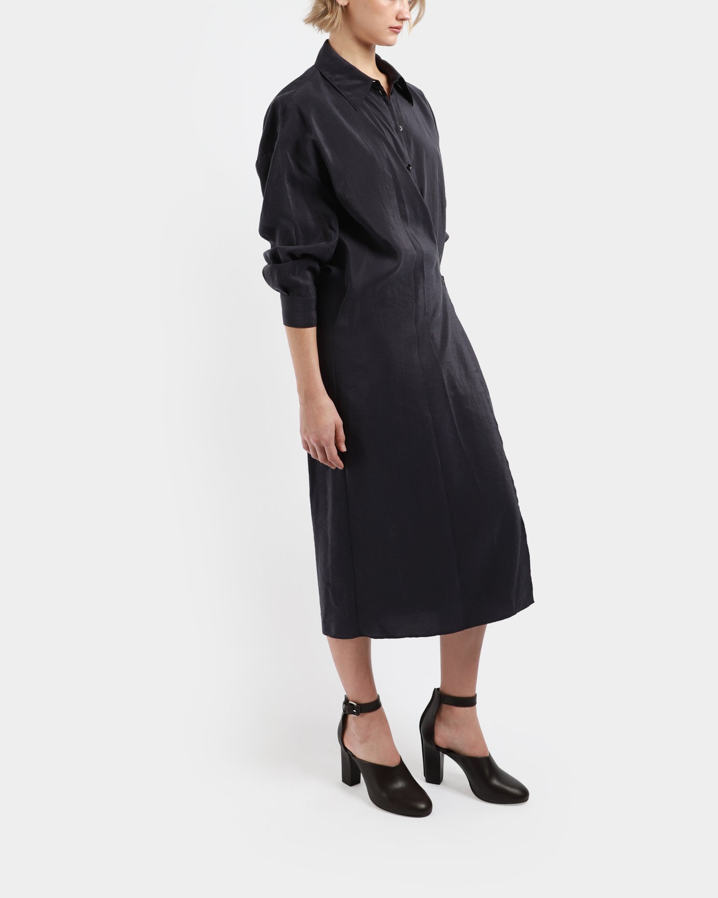 Straight Collar Twisted Dress