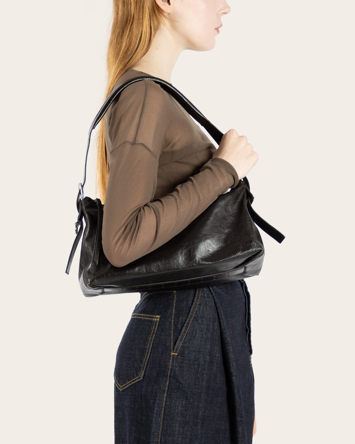 Belted Baguette Bag