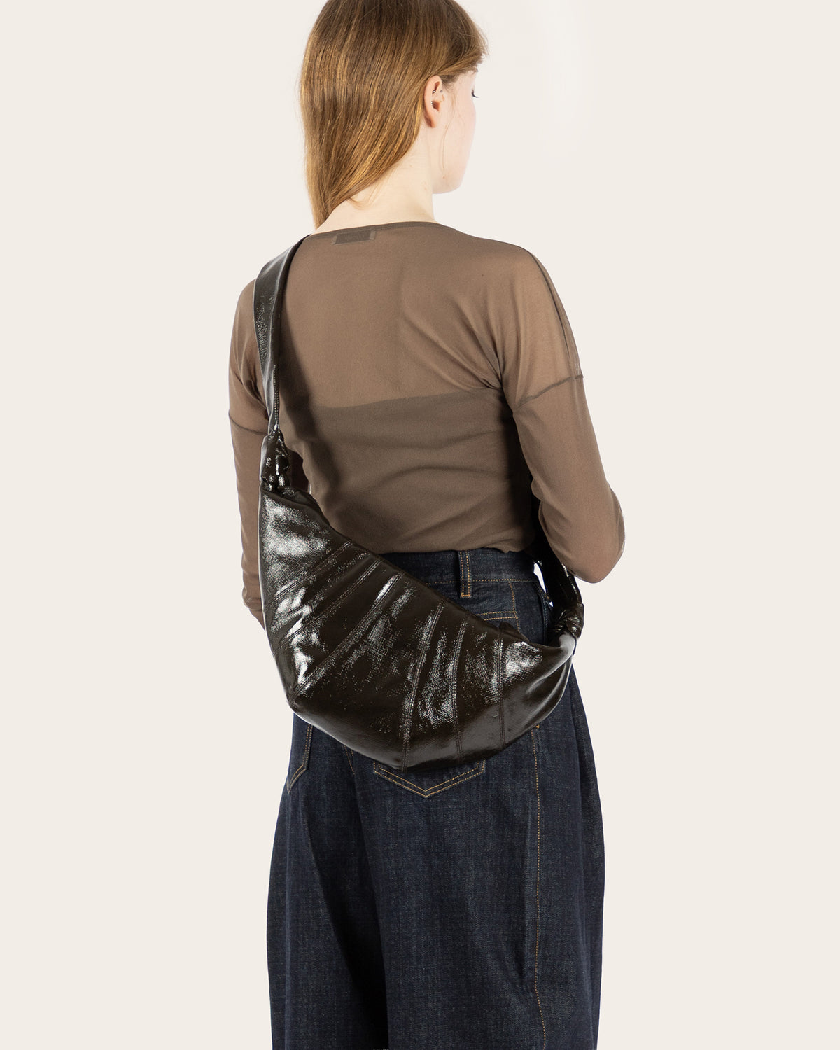 Medium Coated Cotton Croissant Bag