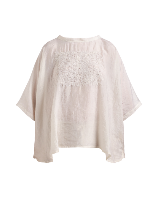 Embroidered Silk Tee