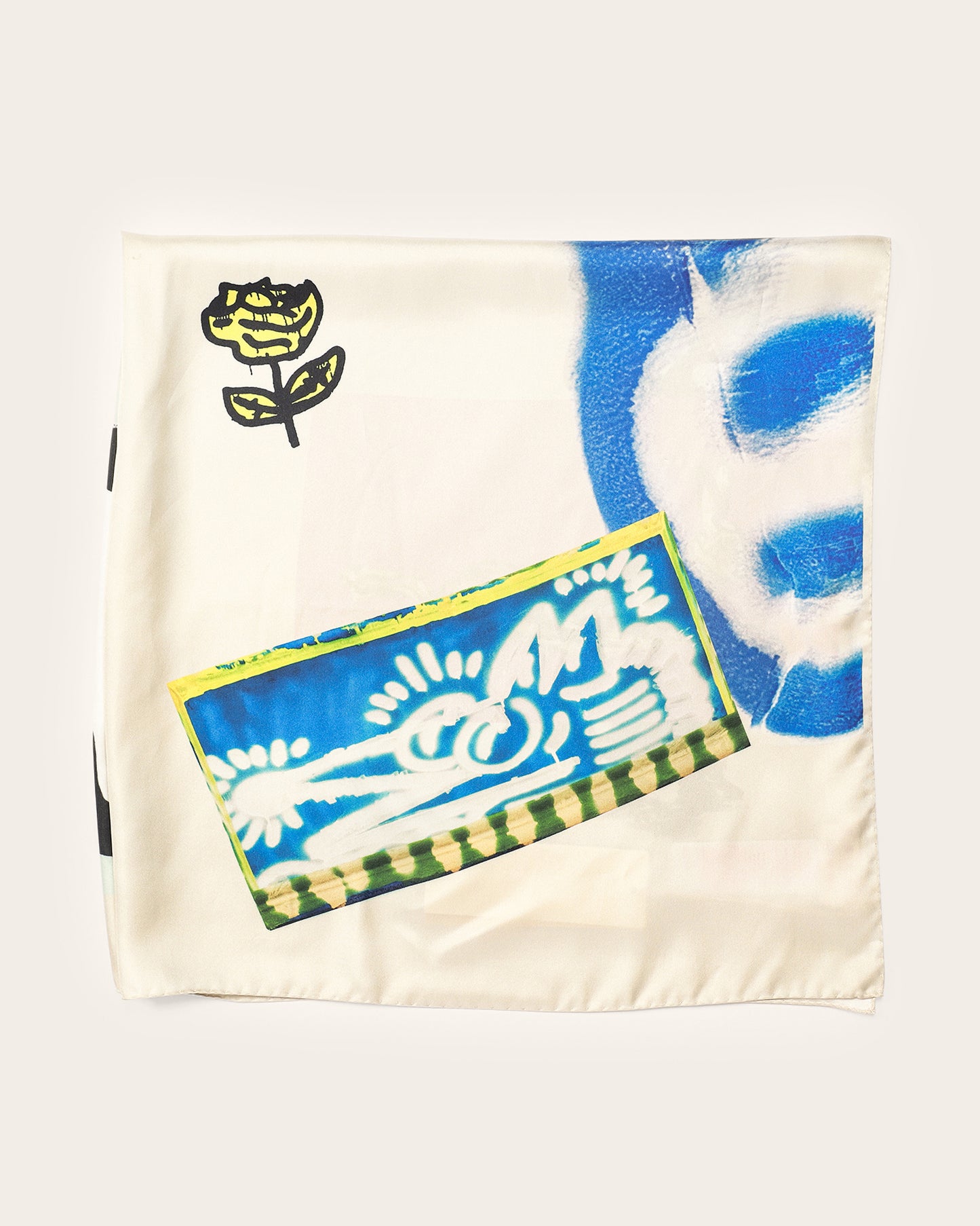 Logo Print Silk Scarf