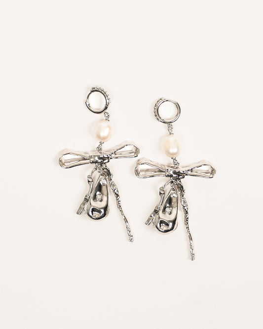 Pearl Bow Earrings