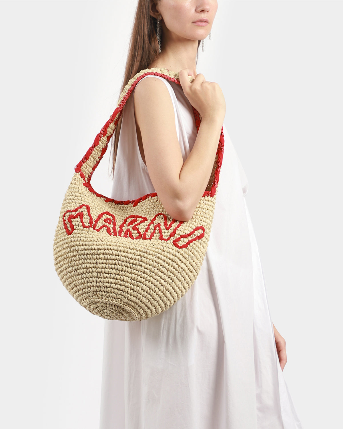 Raffia Logo Bag