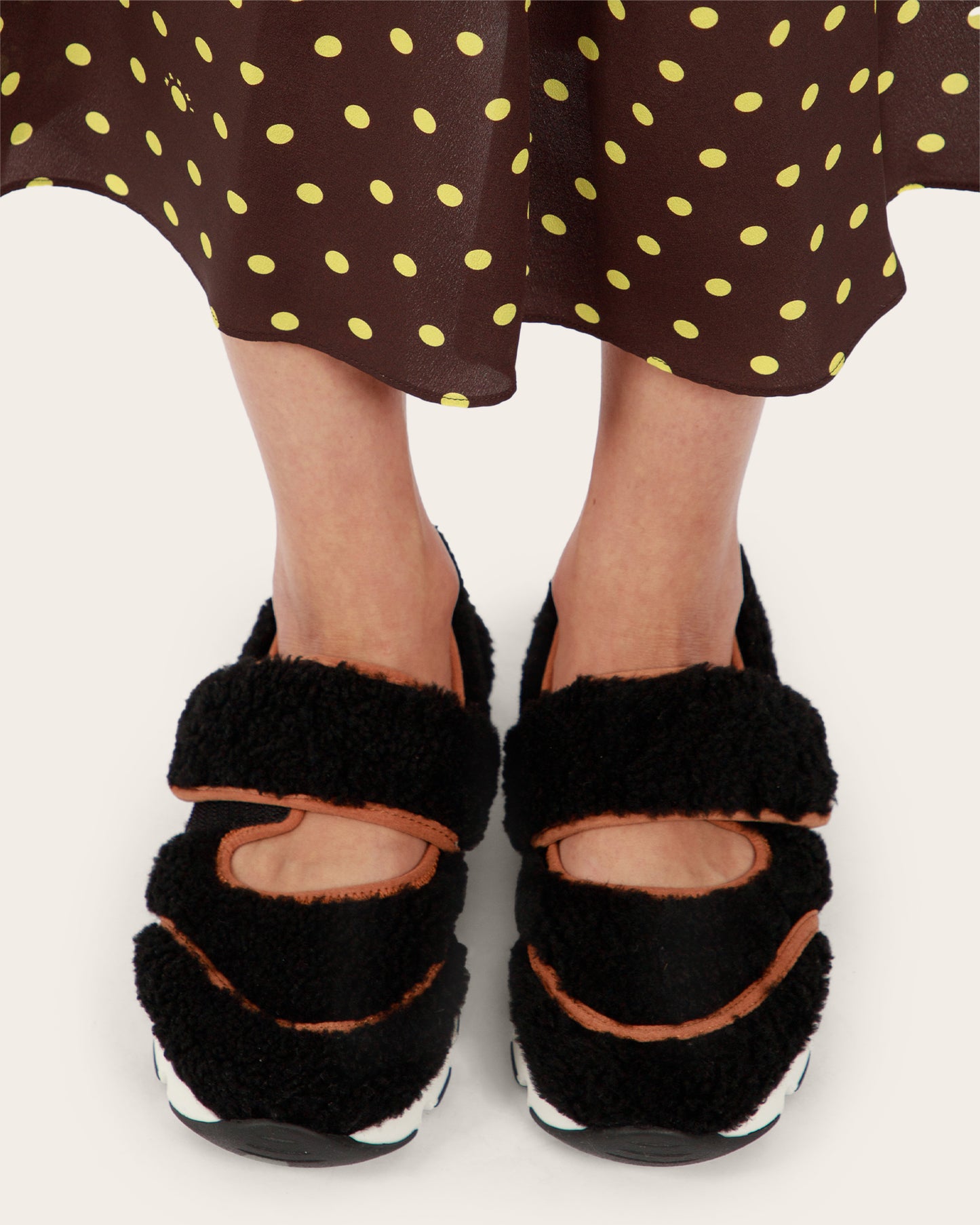 Shearling Mary Jane Sneakers