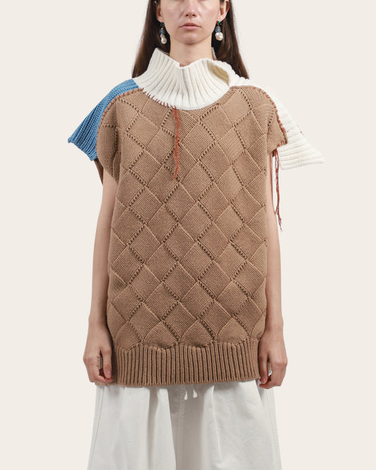 Patch Knit Vest