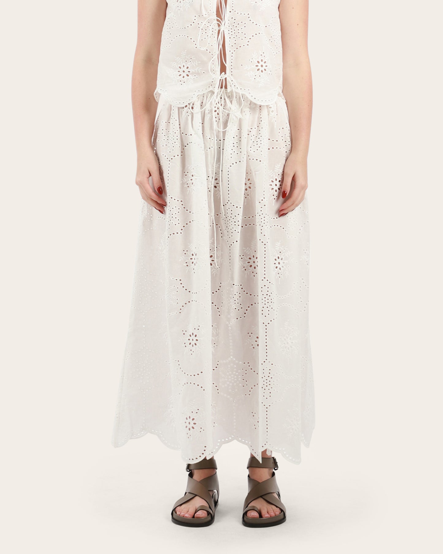 Broderie Midi Skirt