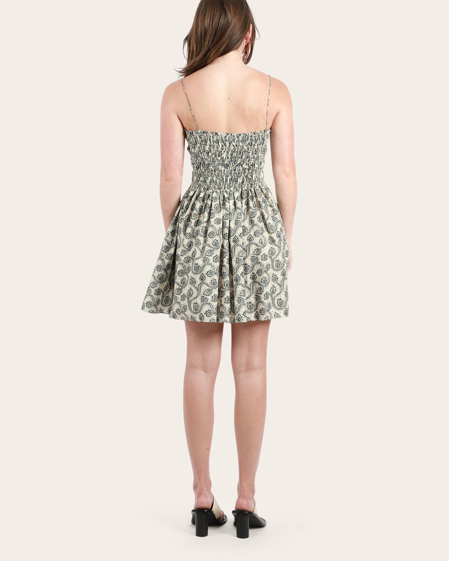 Shirred Bodice Mini Dress