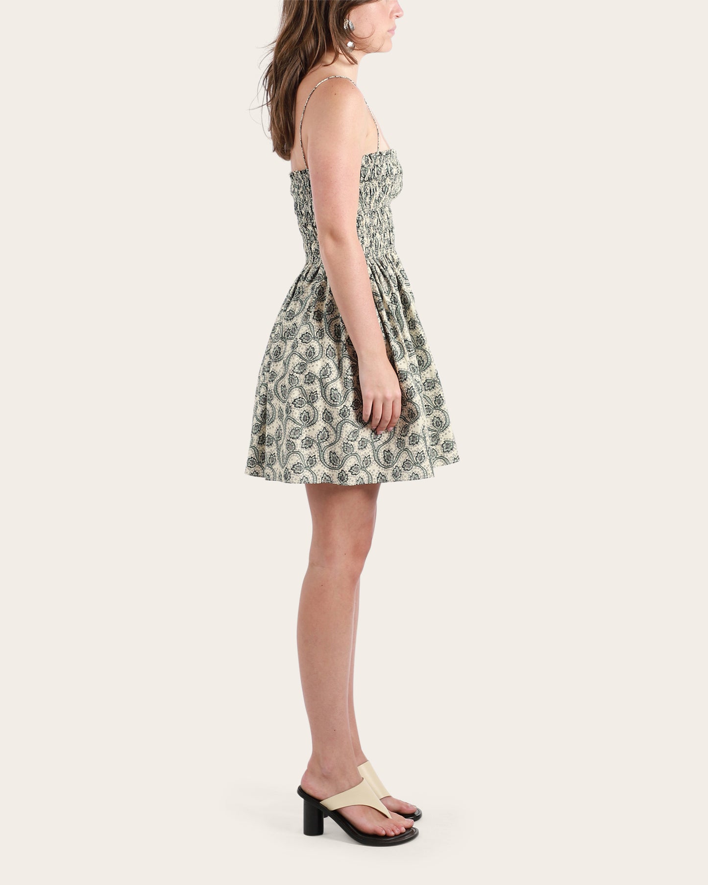 Shirred Bodice Mini Dress