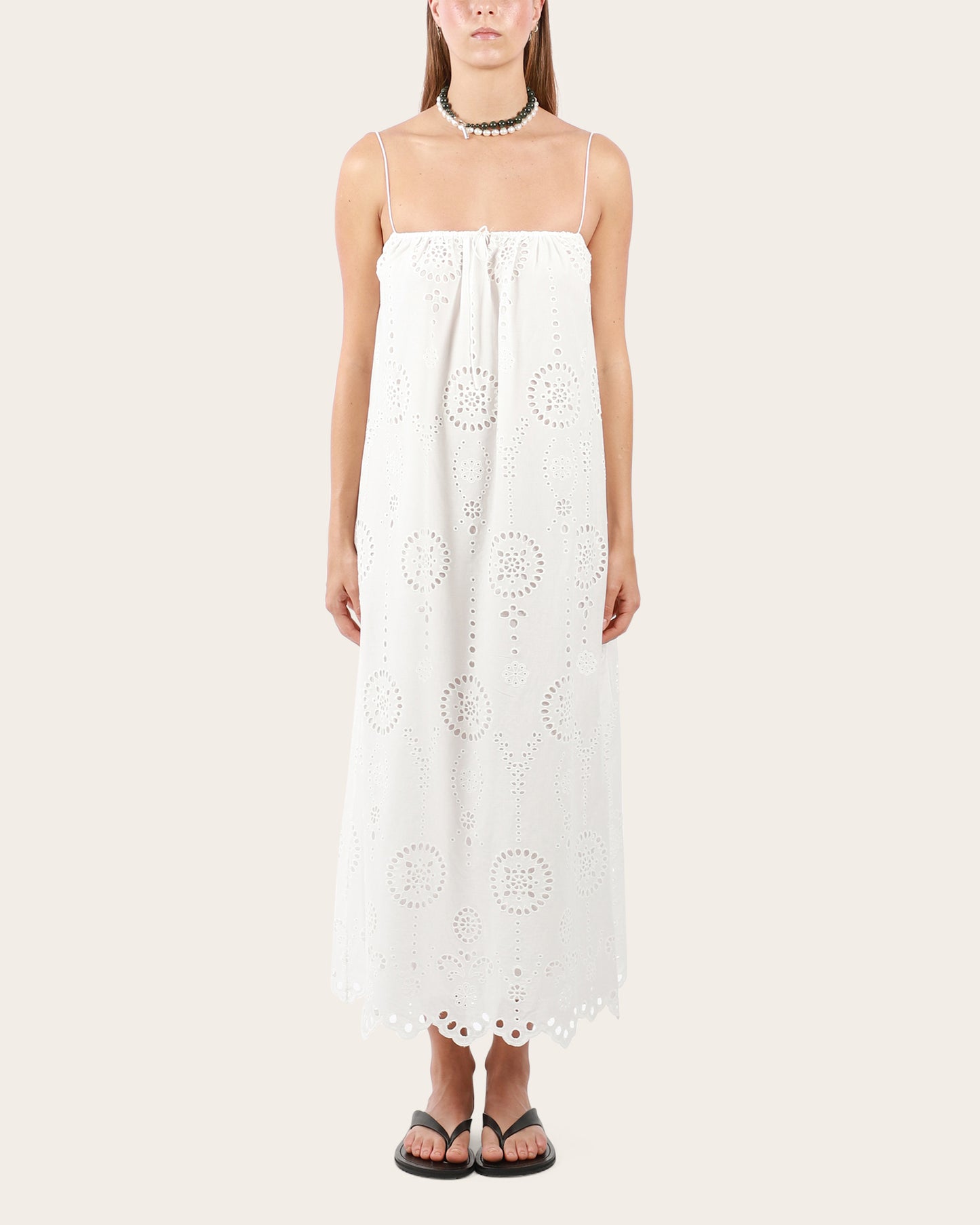 Broderie Cami Midi Dress