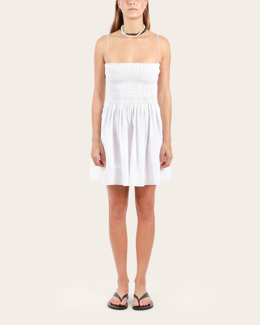 Shirred Bodice Mini Dress