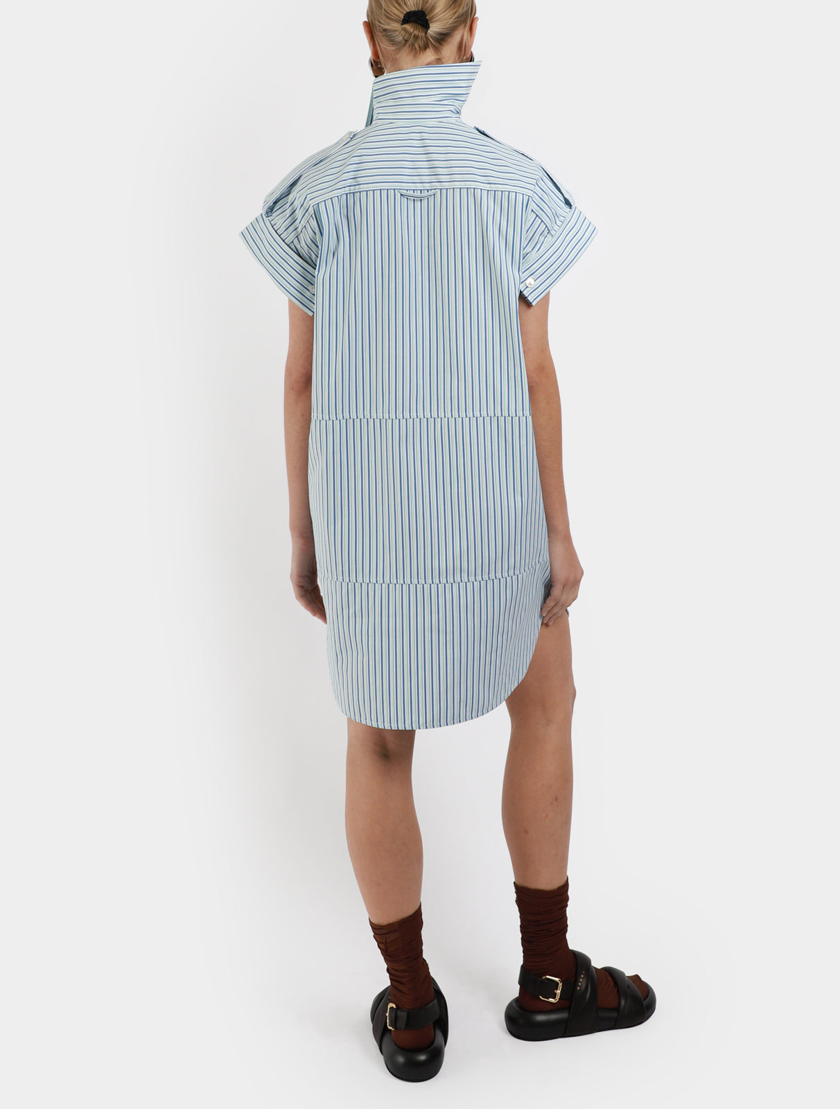 Deconstructed Stripe Shirt Dress