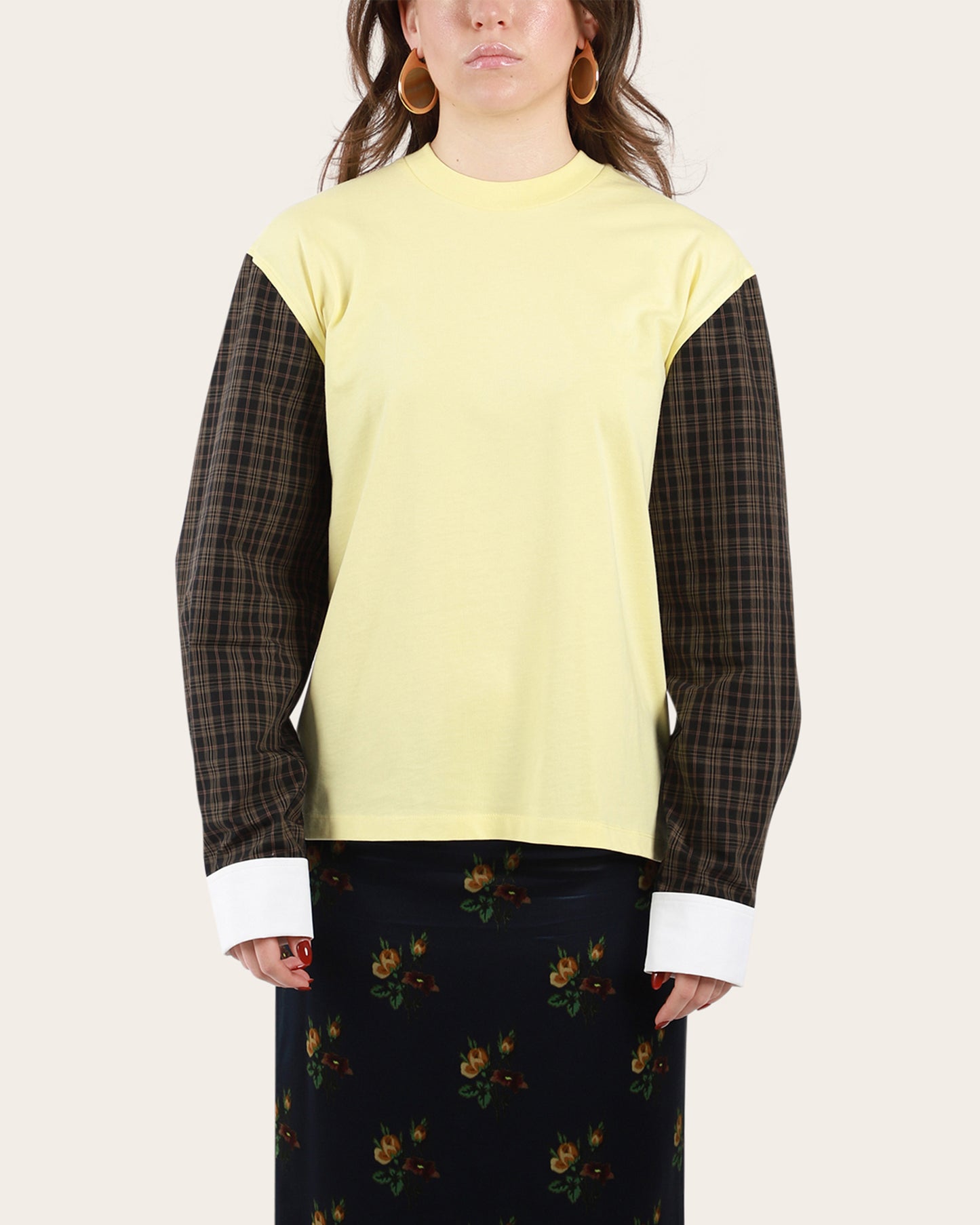 T-Shirt With Shirting Sleeves