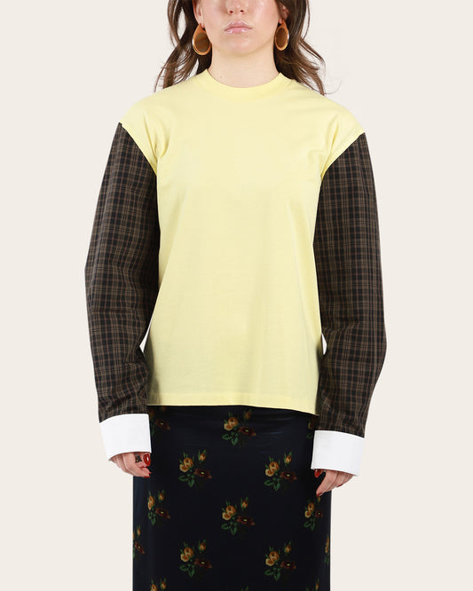 T-Shirt With Shirting Sleeves