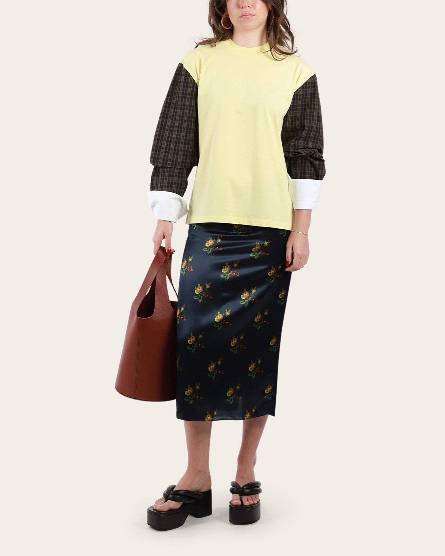 T-Shirt With Shirting Sleeves