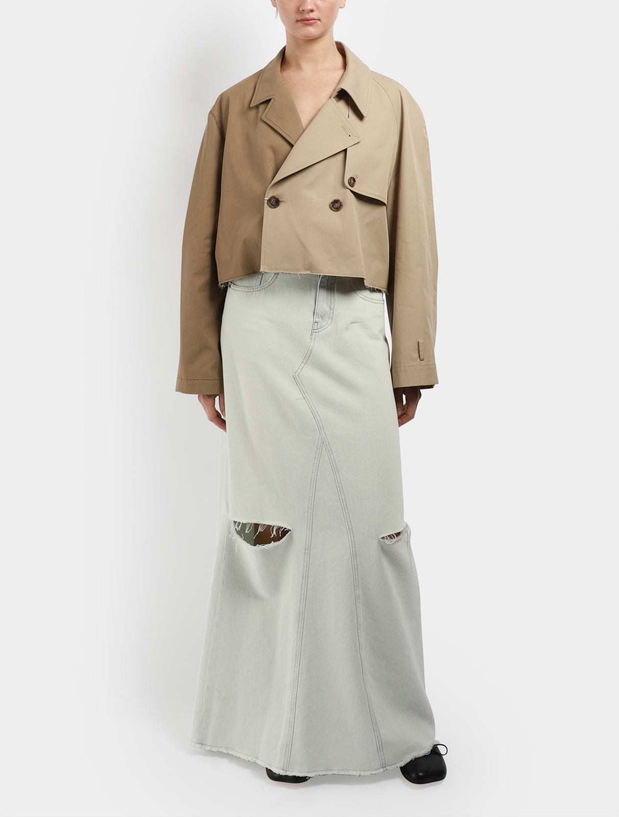 Dual Cropped Trench Coat